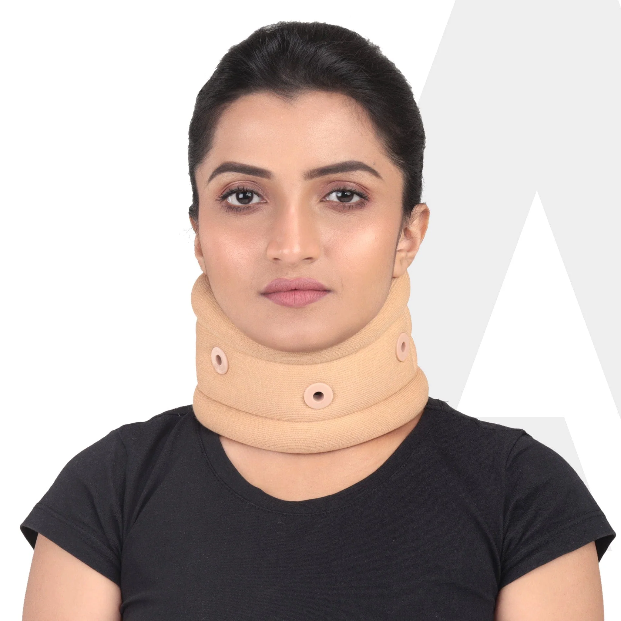 AGARO Cervical Collar Spondylitis Neck Support, Adjustable Neck Brace With Extra Support, Relieves Pain, Stress & Pressure in Spine, Small, Beige