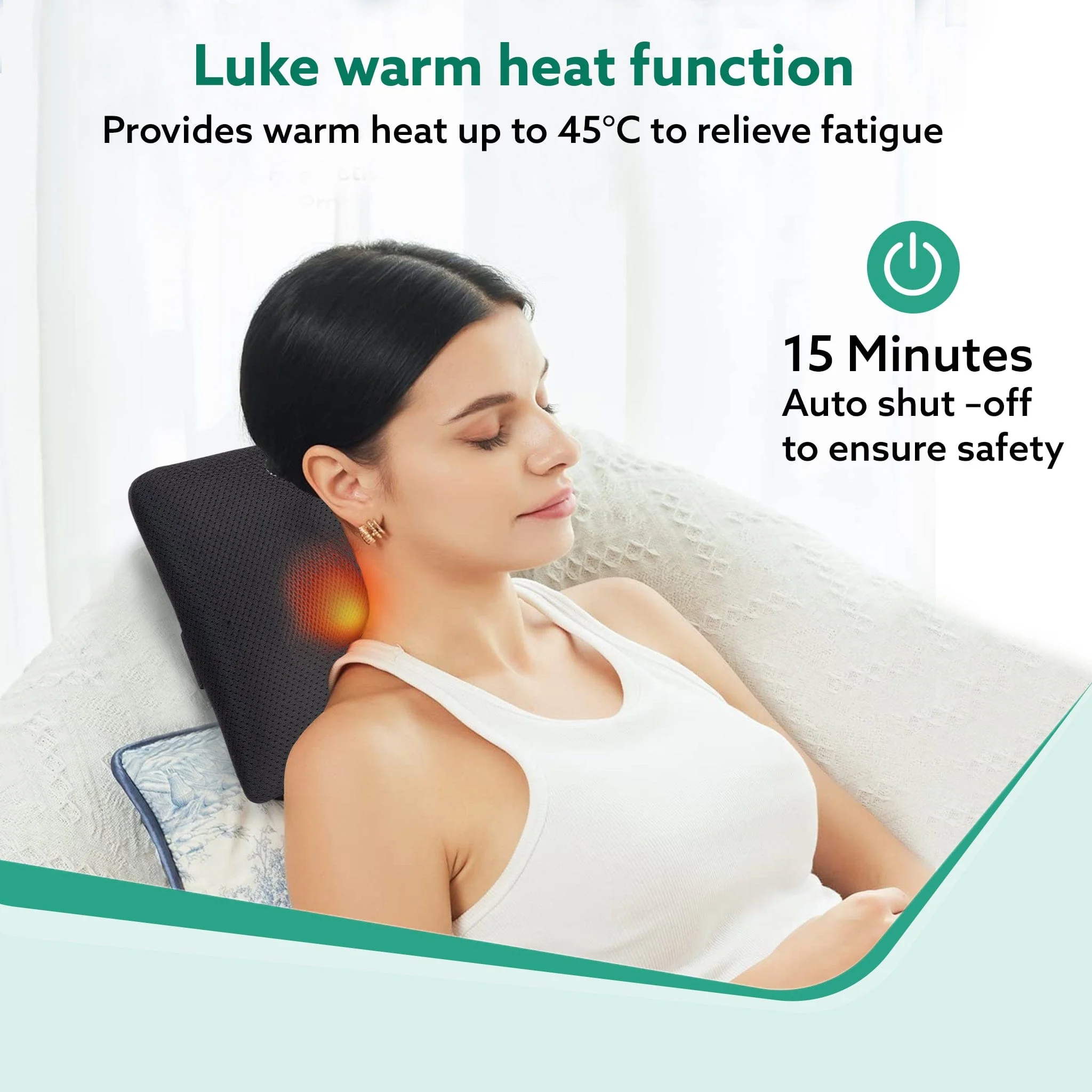 Deluxe Shiatsu neck & back cushion Massager - Image 3