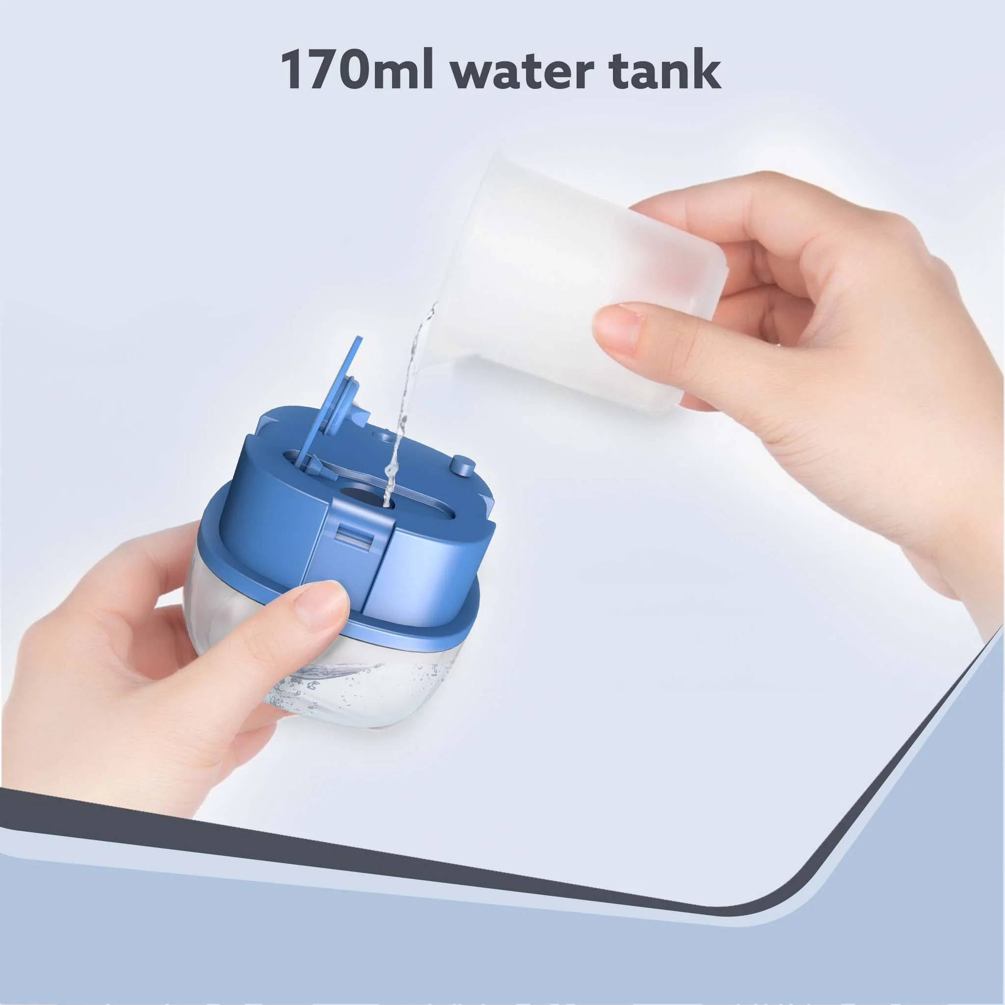 Elegant Handheld Garment Steamer, 170 ML Water Tank, Blue - Image 4