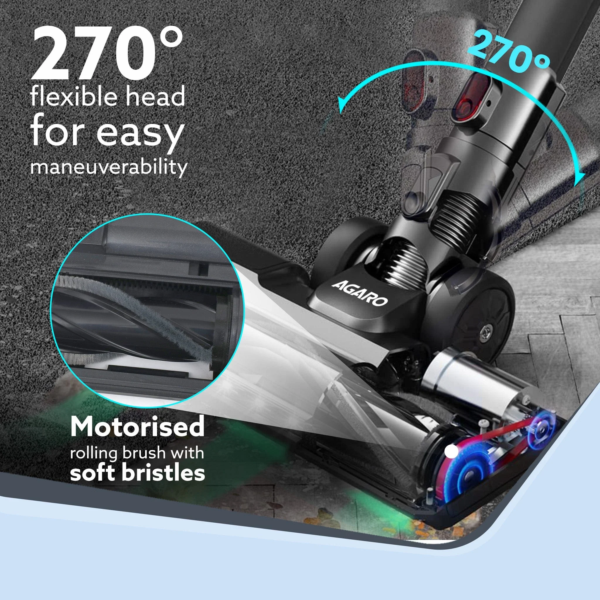 Imperial Cordless Stick Vacuum Cleaner for Home, 2-in-1 Handheld & Stick, 500W Grey & Red - Image 4