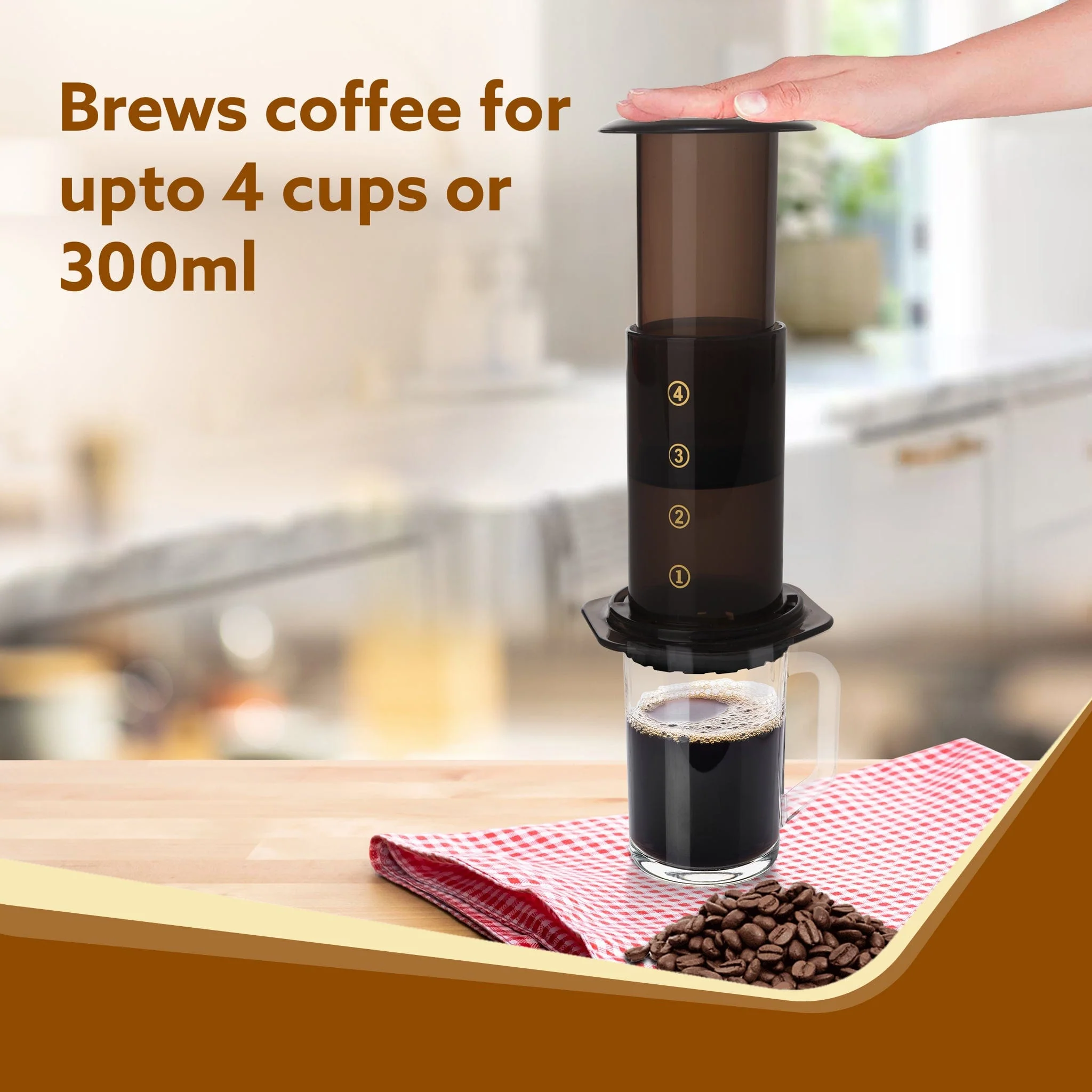 Regency Manual Press Coffee Espresso Maker, Travel Coffee Maker, Portable, Bonus 500 Paper Filter - Image 3