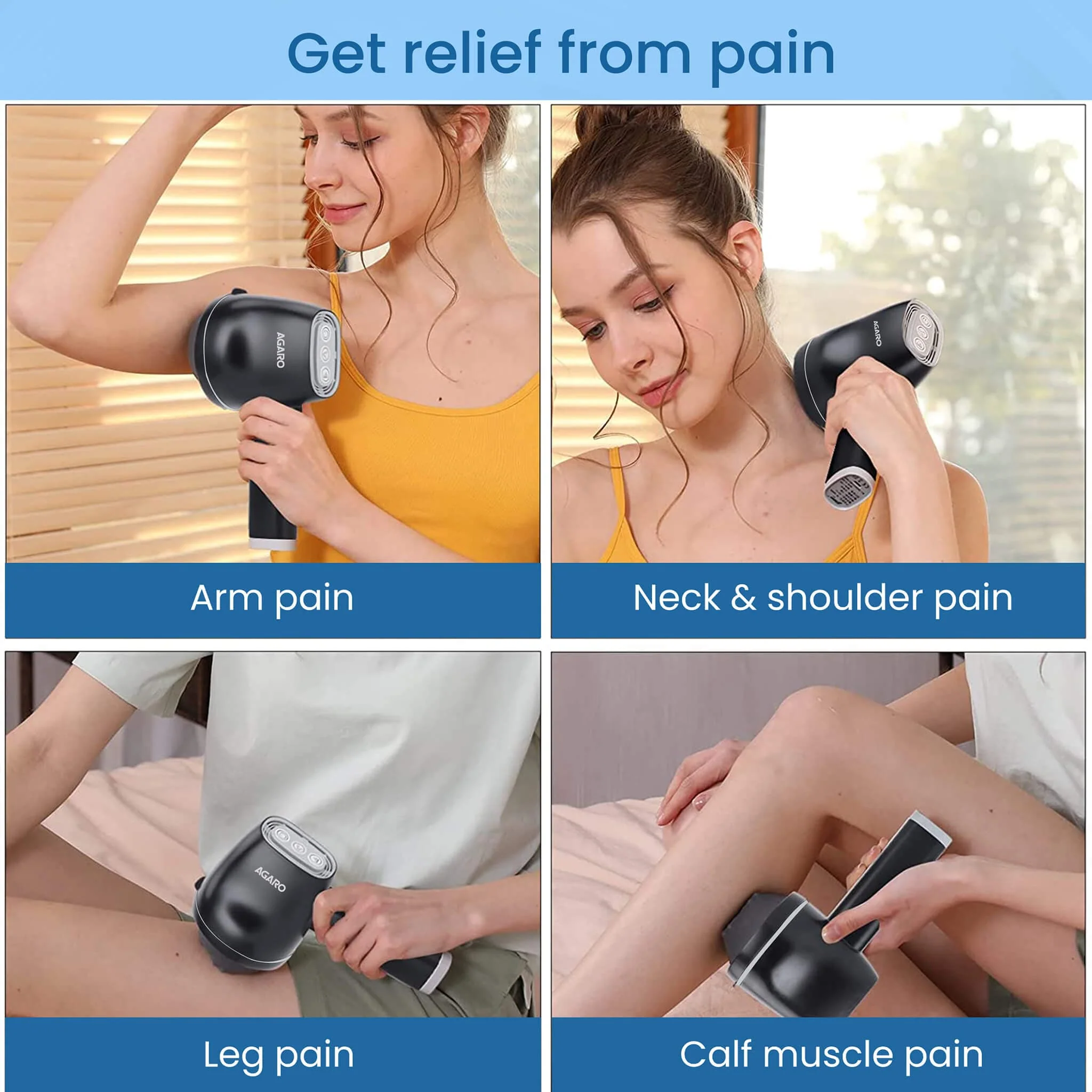 Alpha Rechargeable Handheld Body Massager - Black - Image 5
