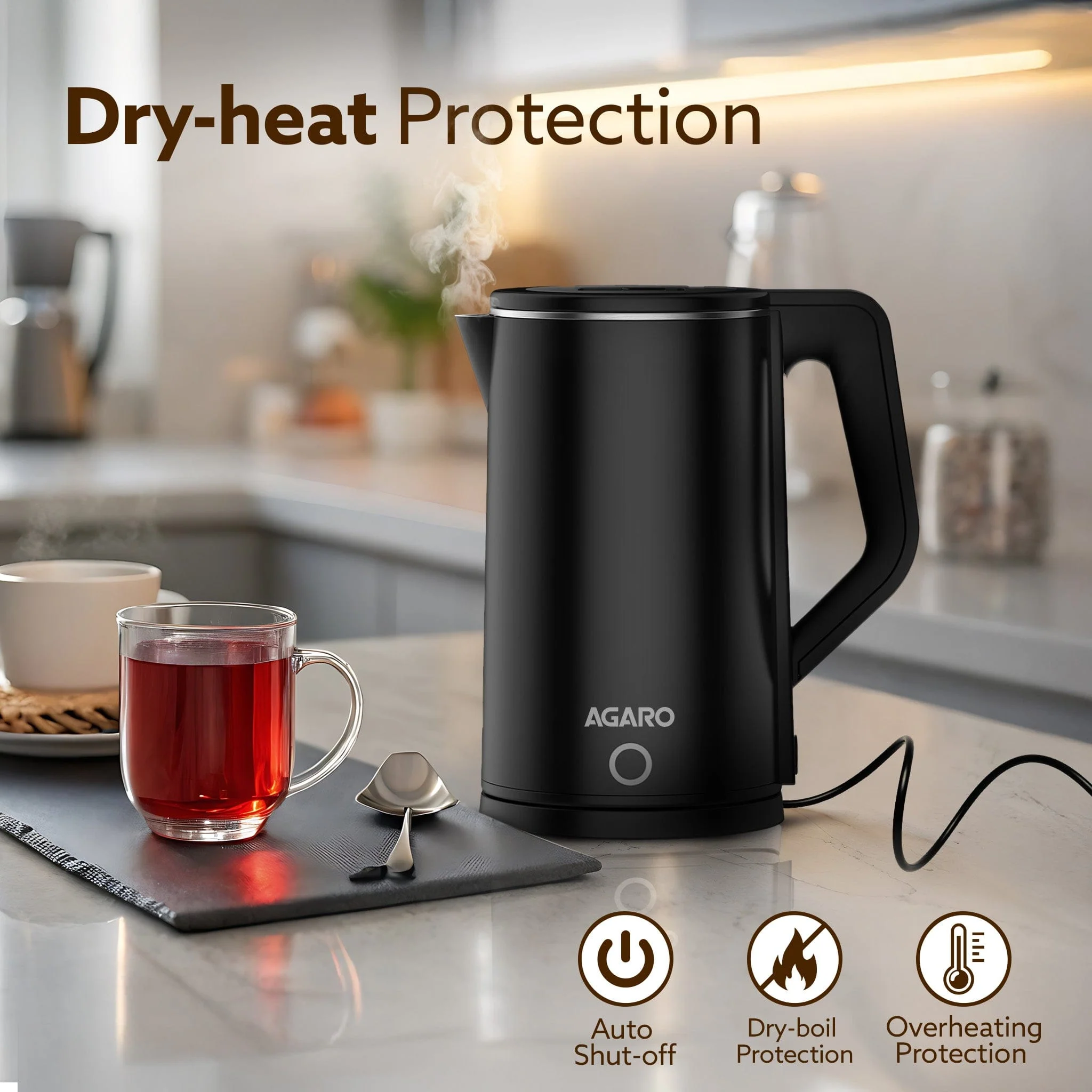 Elegant Electric Kettle - 1.8L - Black | Buy Electric Kettles Online in India at Best Price - Image 6
