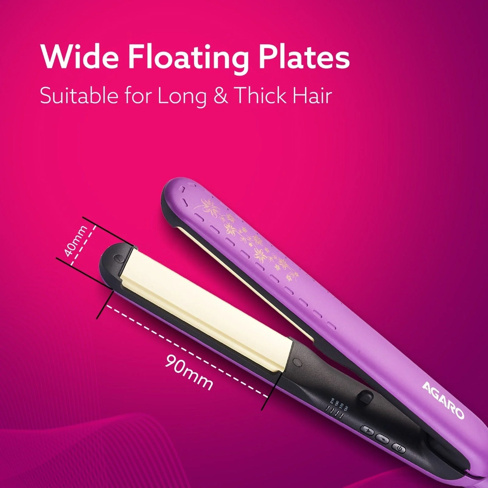 Hair Straightener, Keratin Infused Ceramic Coated Titanium Plates, Fast Heating, 4 Temperature Settings, Hair Straightening, Hair Styling For Women, Purple - Image 11