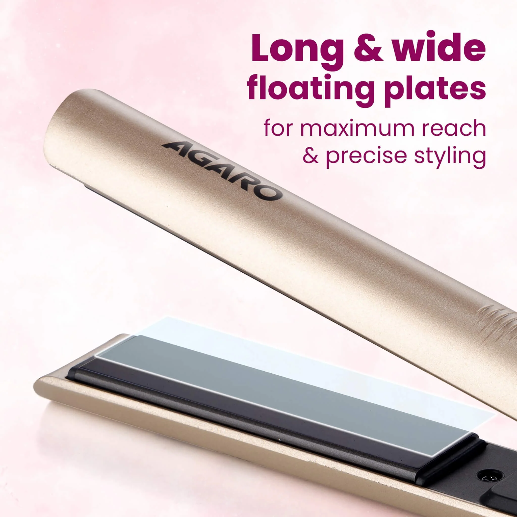 HS1937 Hair Straightner - Golden - Image 3