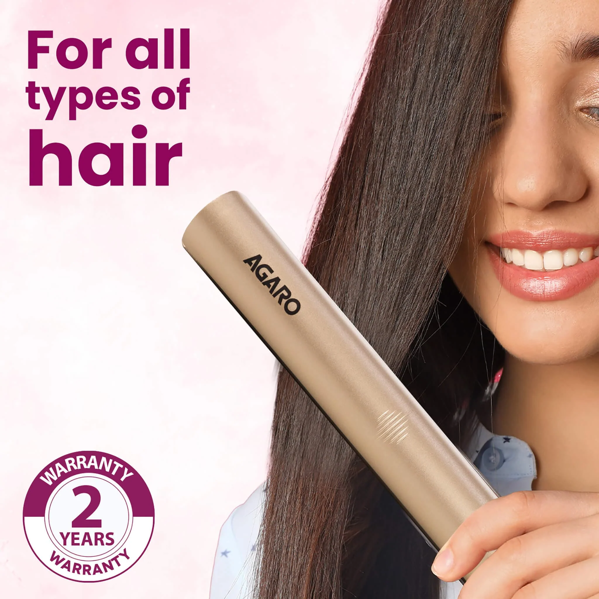 HS1937 Hair Straightner - Golden - Image 6