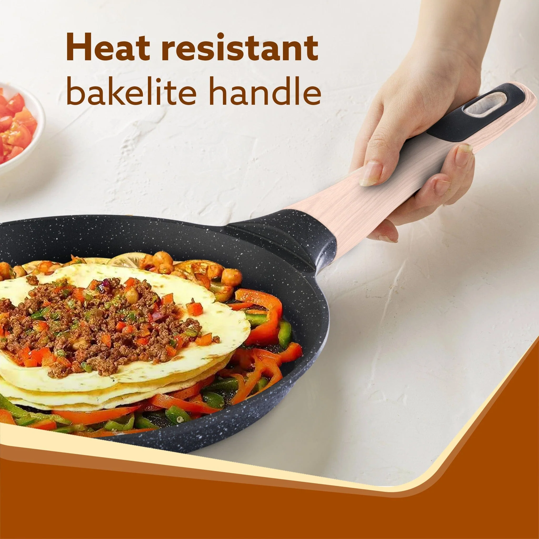 Imperial Granite Non Stick Tawa, 24 cm, Cast Aluminium Body, Tawa for Dosa/Paratha/Omlette, Gas & Induction Compatible - Image 6