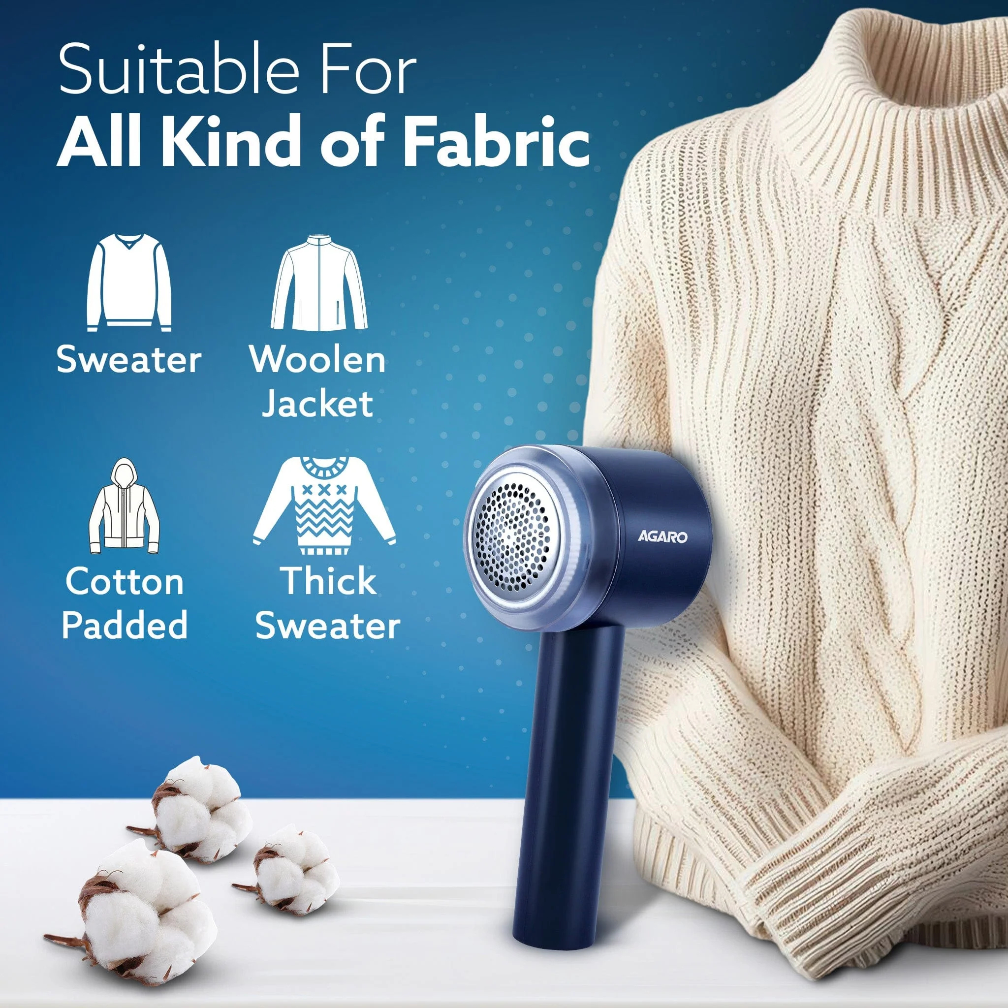 LR2409 Lint Remover, Electric Fabric Shaver, Rechargeable, Stainless Steel Blades, Portable, Multi-Functional Fuzz Remover from Woollen Sweaters, Coat, Blankets, Jackets, Carpets, Burr Remover - Image 7