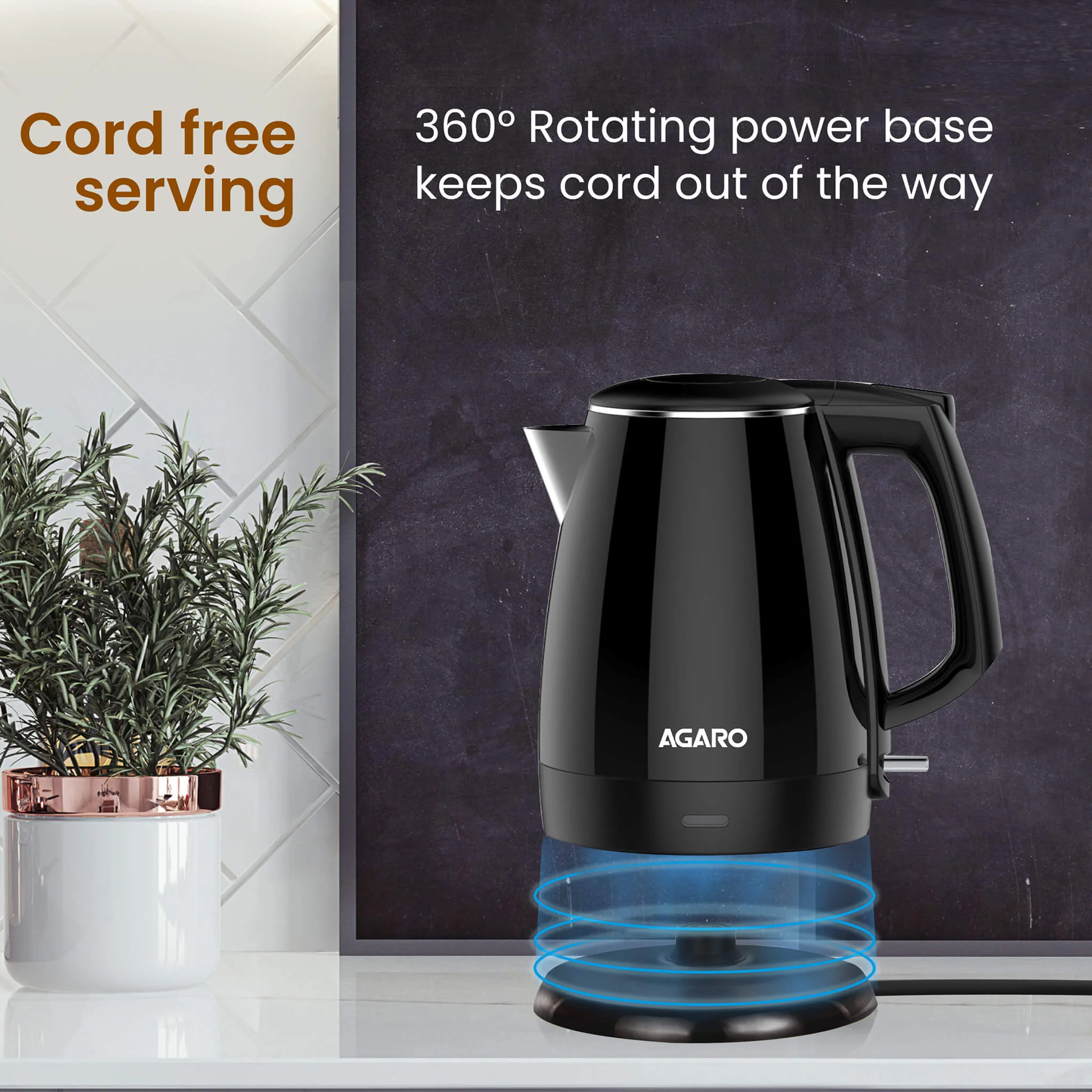 Royal Double Layered Kettle-1.5 Litres - Black - Image 3