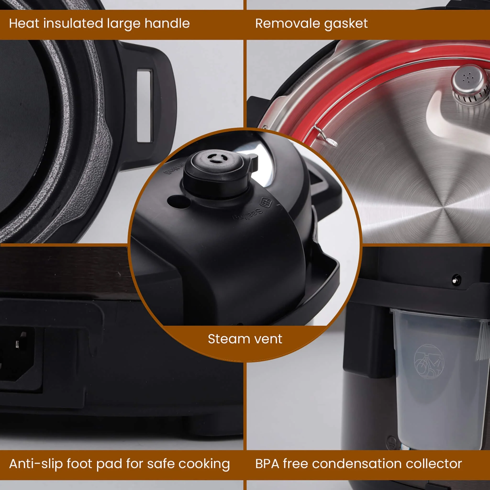 Royal Electric Pressure Cooker - 3L - Black - Image 6