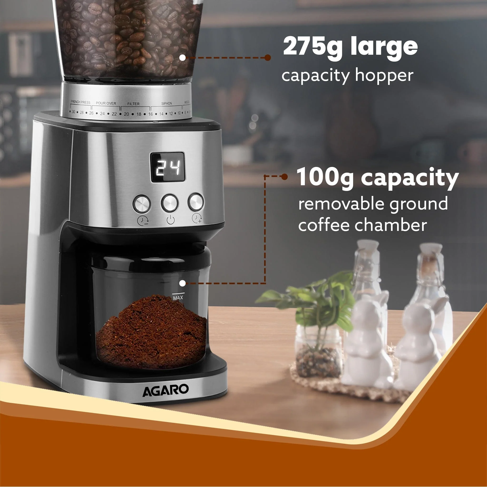 Supreme Coffee Grinder - Silver - Image 5