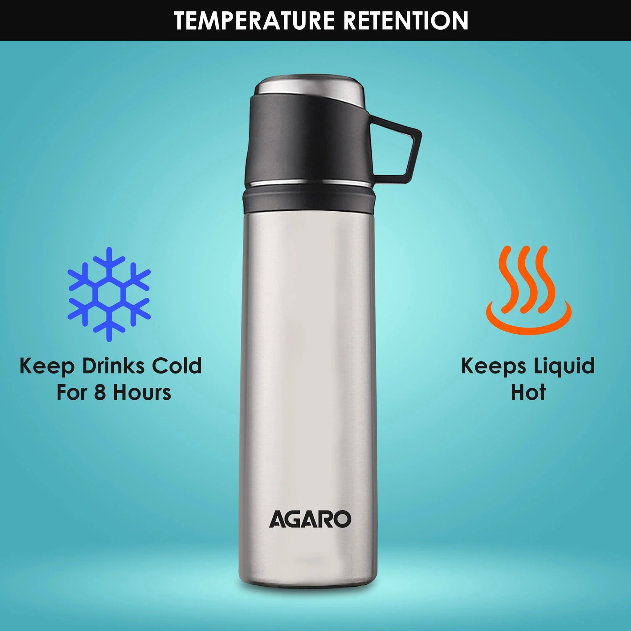Supreme Vacuum Flask 800ml Steel Finish - Image 3