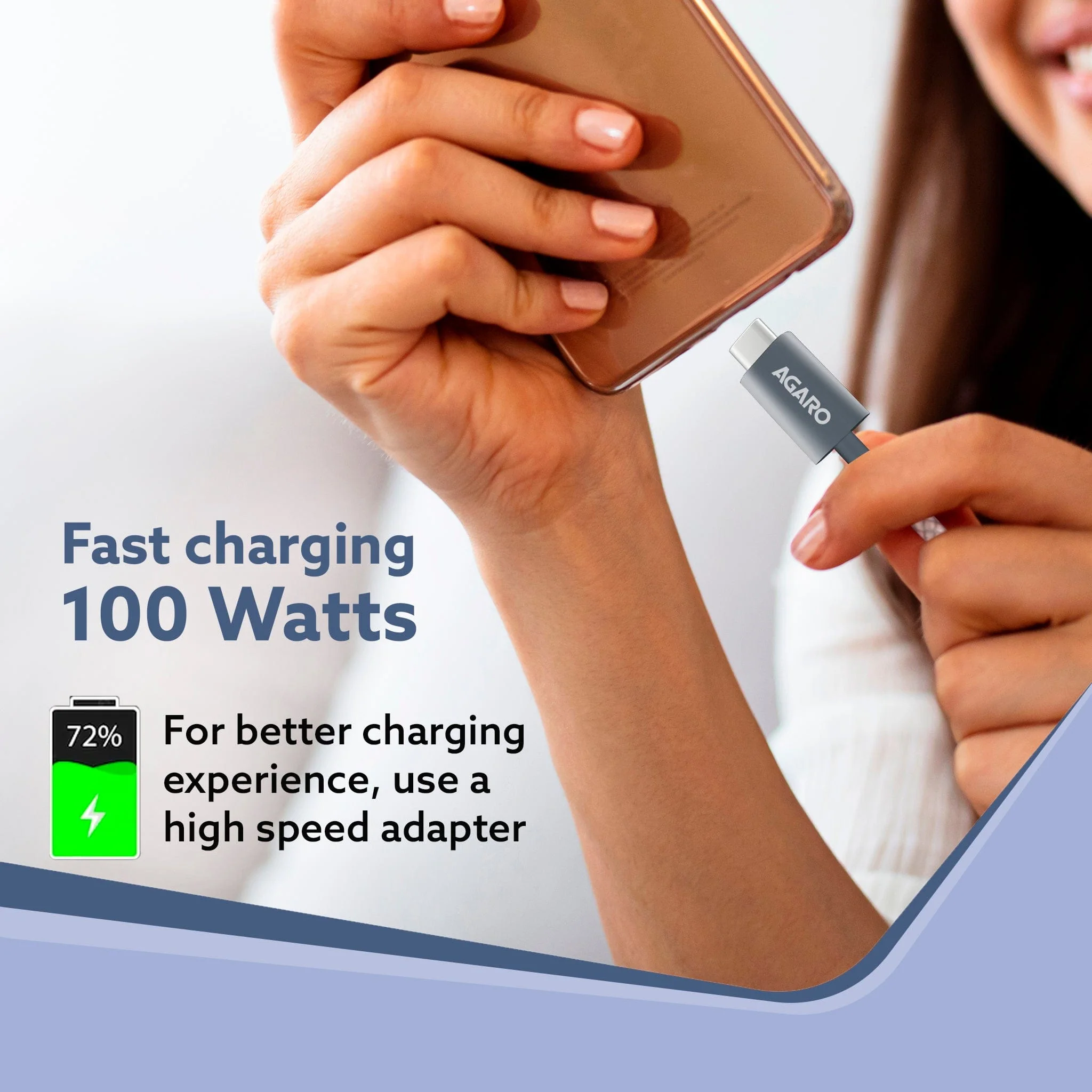 Type C to Type C Cable, 100W, 5A, Supports PD, Nylon Braided Fast Charging Cable, Compatible With Type C Devices Including Android Phone, iPhone, Laptop & MacBook, 1M, 480 Mbps Data Transmission - Image 4