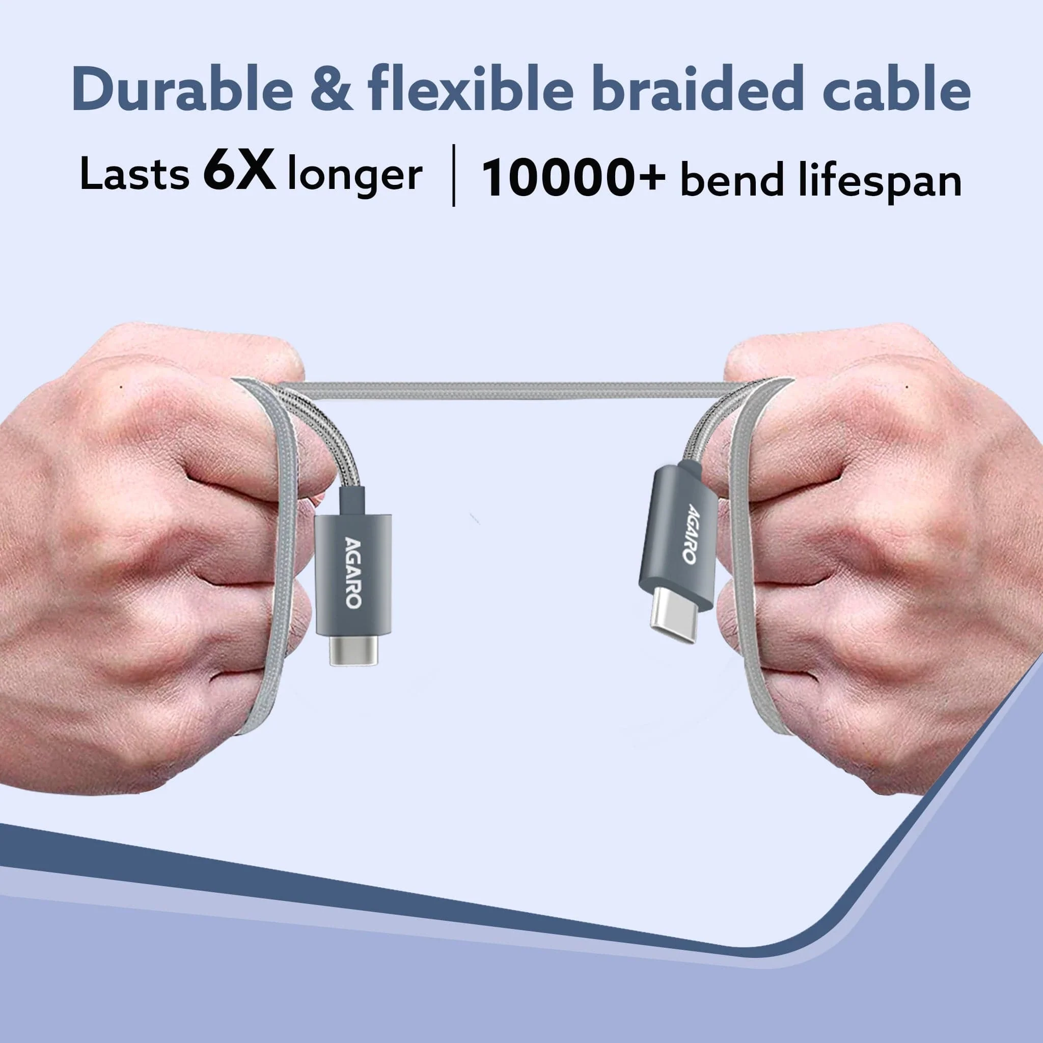 Type C to Type C Fast Charging Cable compatible with Android devices, iPhone15, Power Bank, 5A, 100W, Supports PD, 480 Mbps Data Transmission, Braided, 1.5 Meter, Black - Image 5